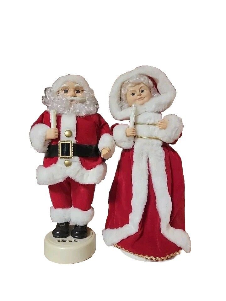 Vintage Telco Motionettes of Christmas 18” Mr & Mrs Santa Claus READ