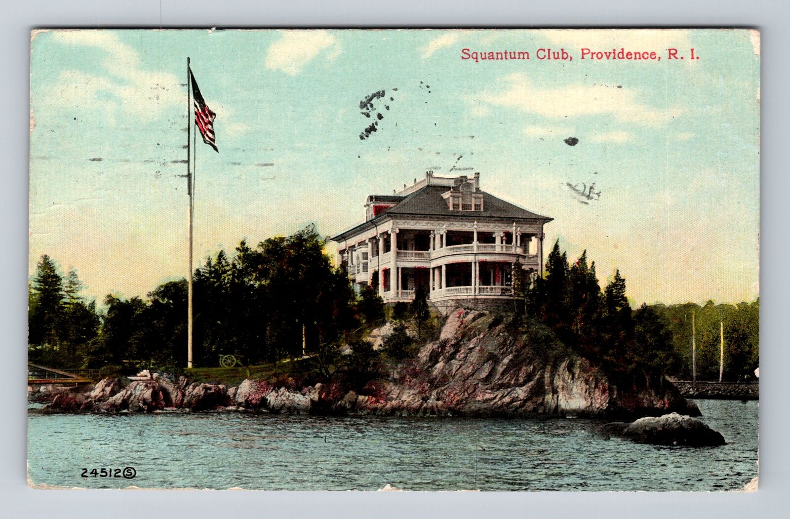 Providence RI-Rhode Island, Squantum Club, Antique Vintage c1910 Postcard
