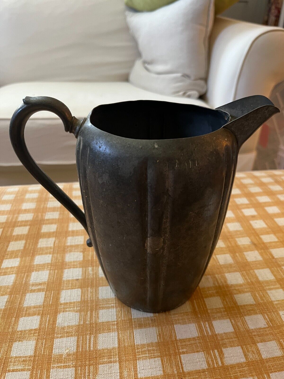 Old English Genuine Pewter Pitcher 7 1/2 inch tall