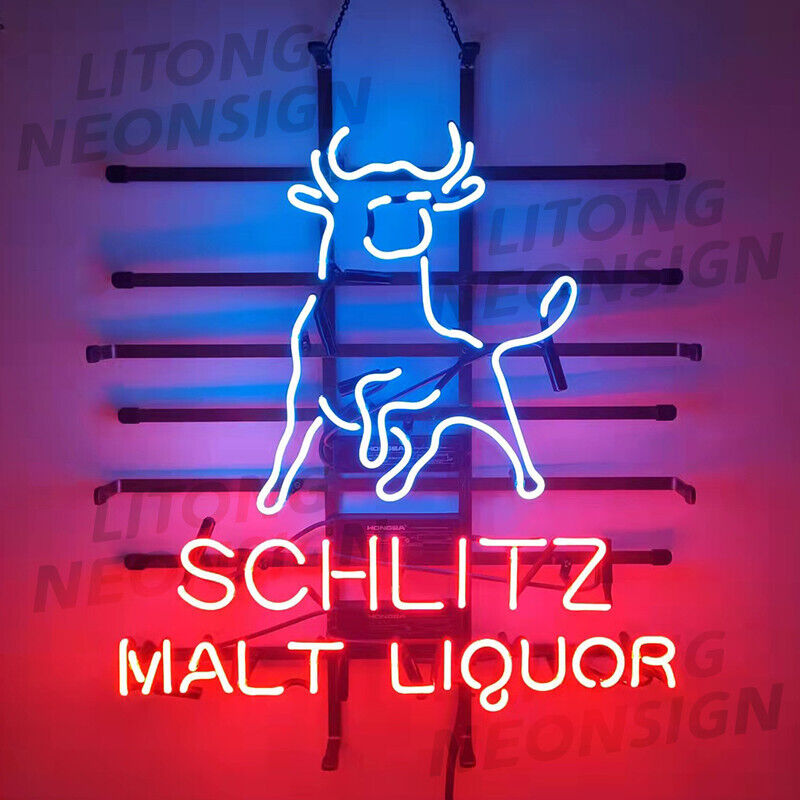 Schlitz Malt Liquor Beer Neon Light Sign 19x15 Lamp Bar Beer Pub Wall Decor
