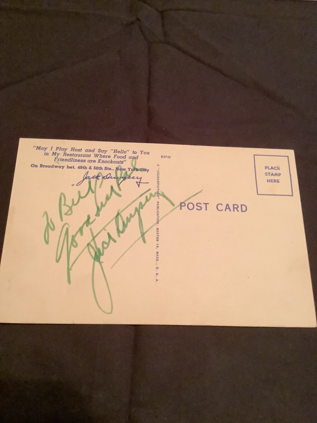 Jack Dempsey Signed Postcard ~ Beautiful 