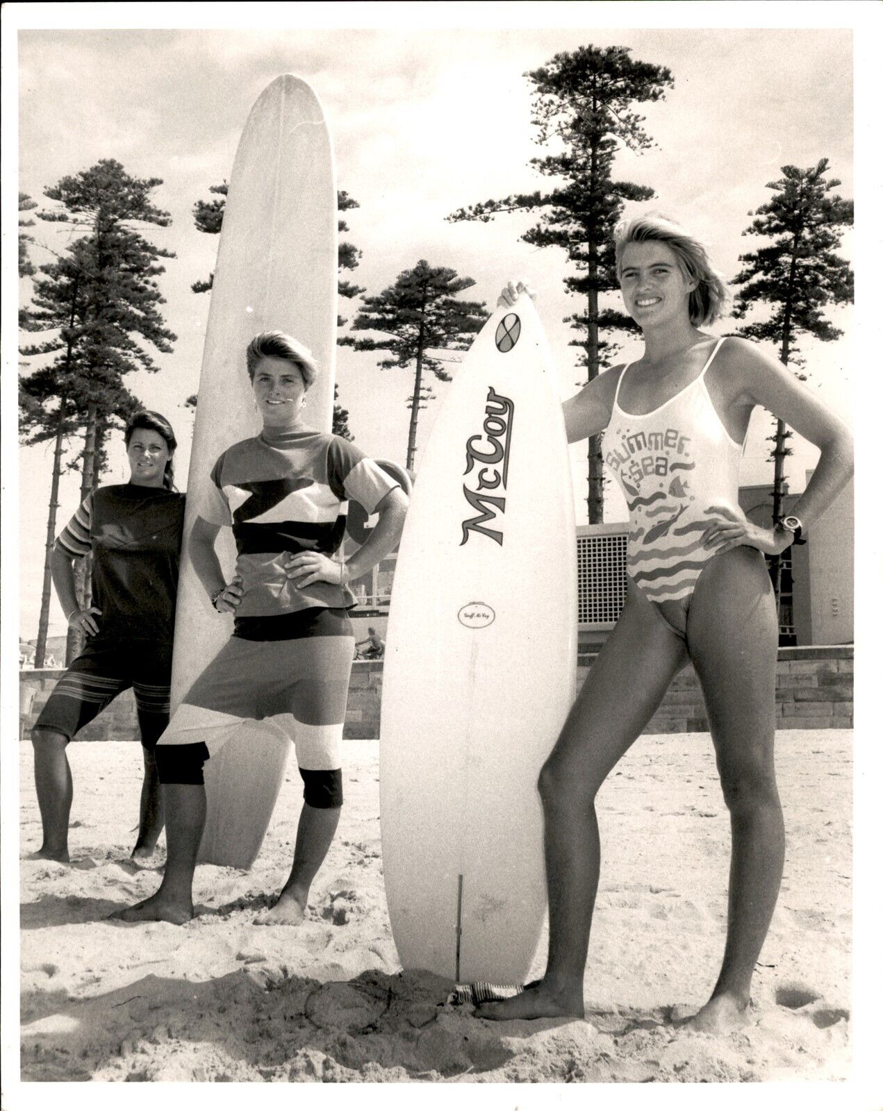 LG983 1985 Original Photo LADY SURFERS @ MANLY BEACH PAM BURRIDGE JODIE COOPER