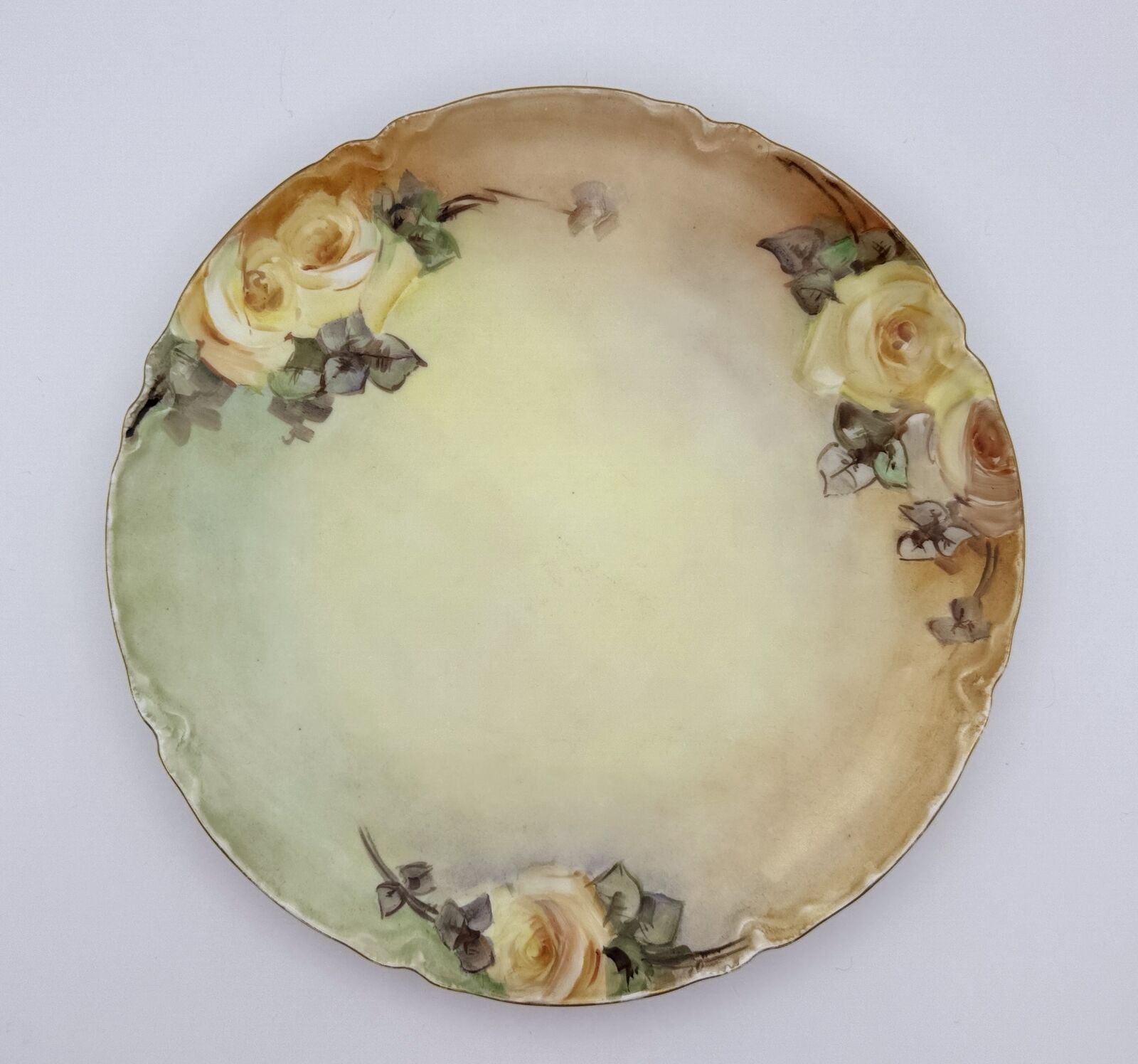 Vintage Haviland & Co. Limoges France Hand-Painted Plate with Yellow Rose Design