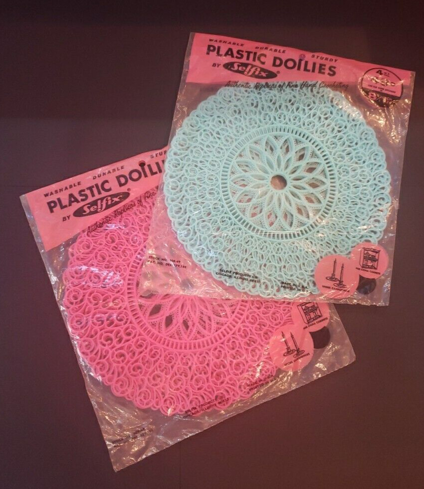 Vintage SELFIX 1960s Bright Pink And Teal  Plastic 8.5\