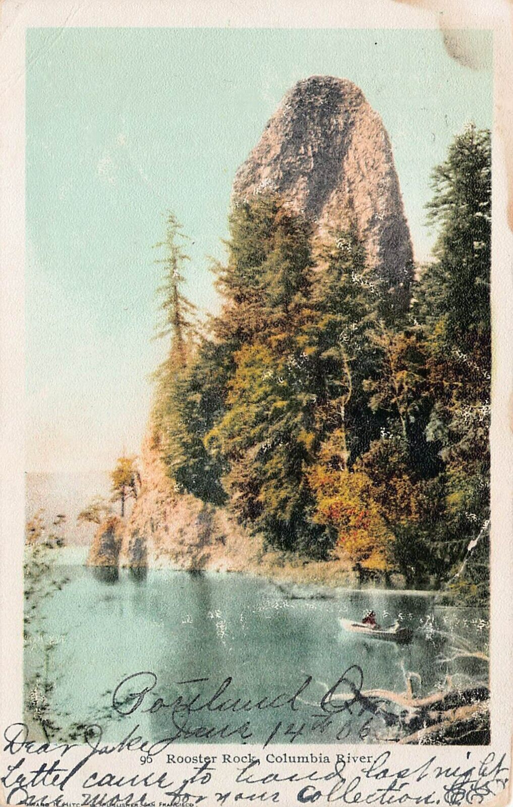 Corbett OR Oregon Rooster Rock State Park Columbia River Vtg Postcard B20