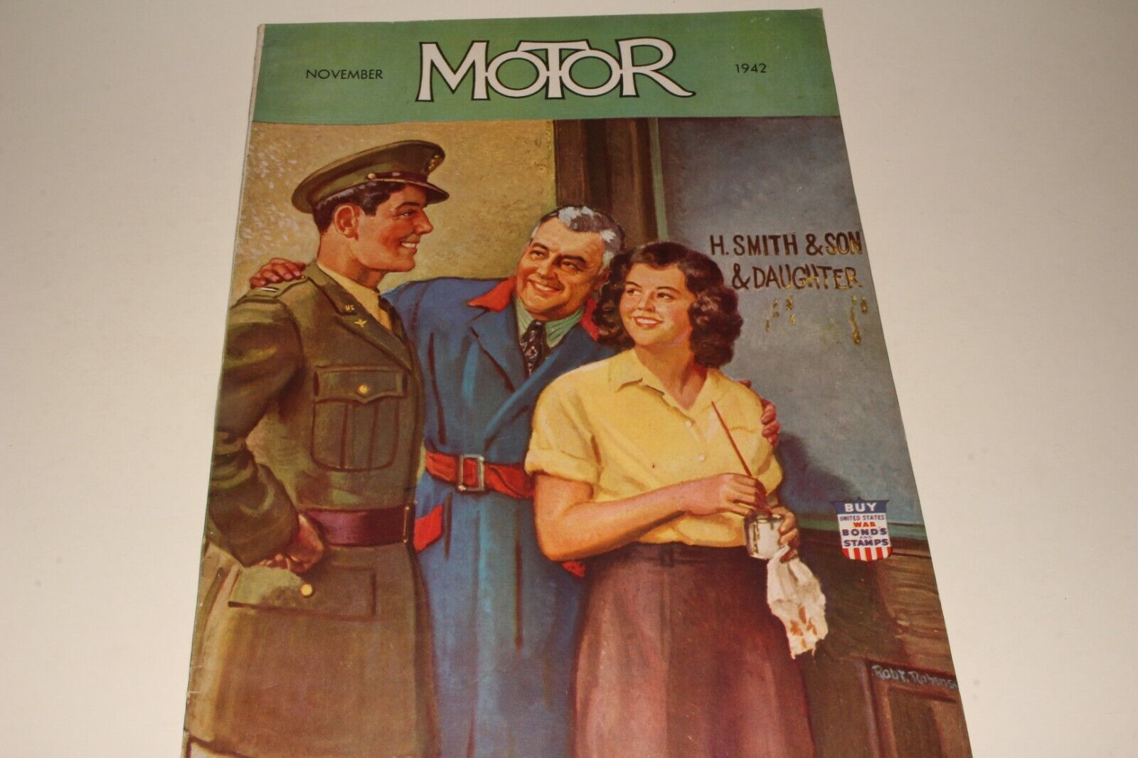 MOTOR MAGAZINE NOVEMBER 1942 ROBERT ROBINSON COVER ART