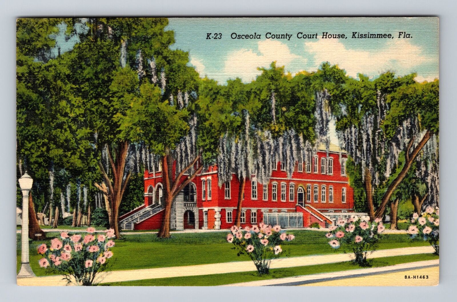Kissimmee FL-Florida, Oswceola County Court House, Antique Vintage Postcard
