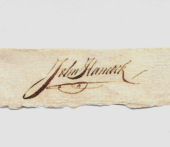 John Hancock Autograph Reprint On Genuine Original Period 1770s Paper 