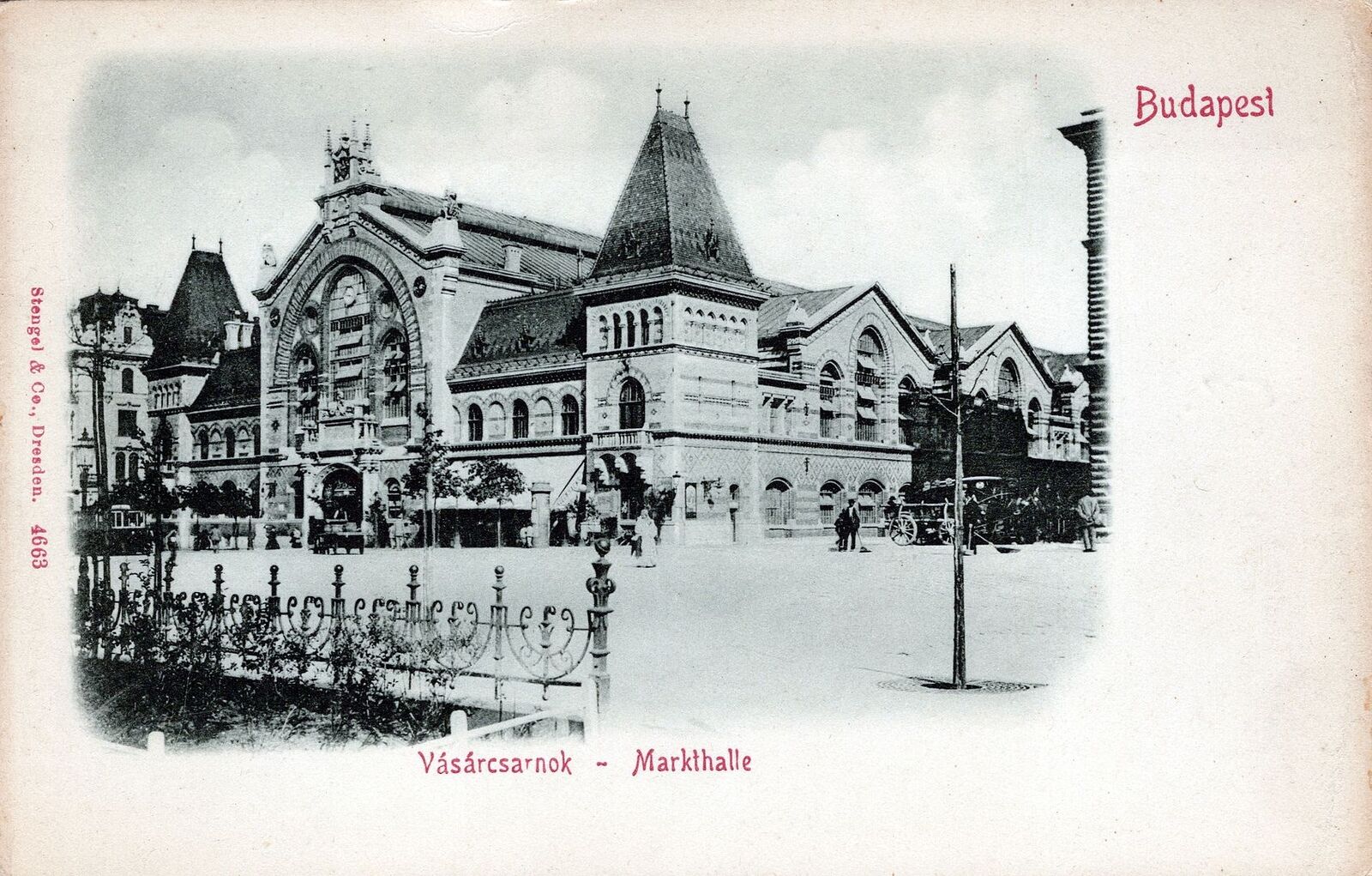 BUDAPEST - Vasarcsarnok Markthalle Postcard - Hungary - udb (pre 1908)