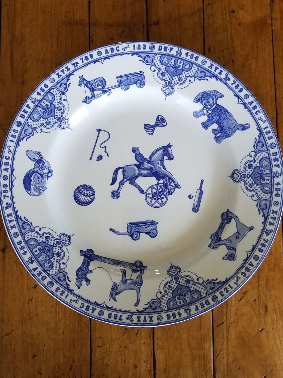Edwardian Childhood Plate Blue & White 7.5