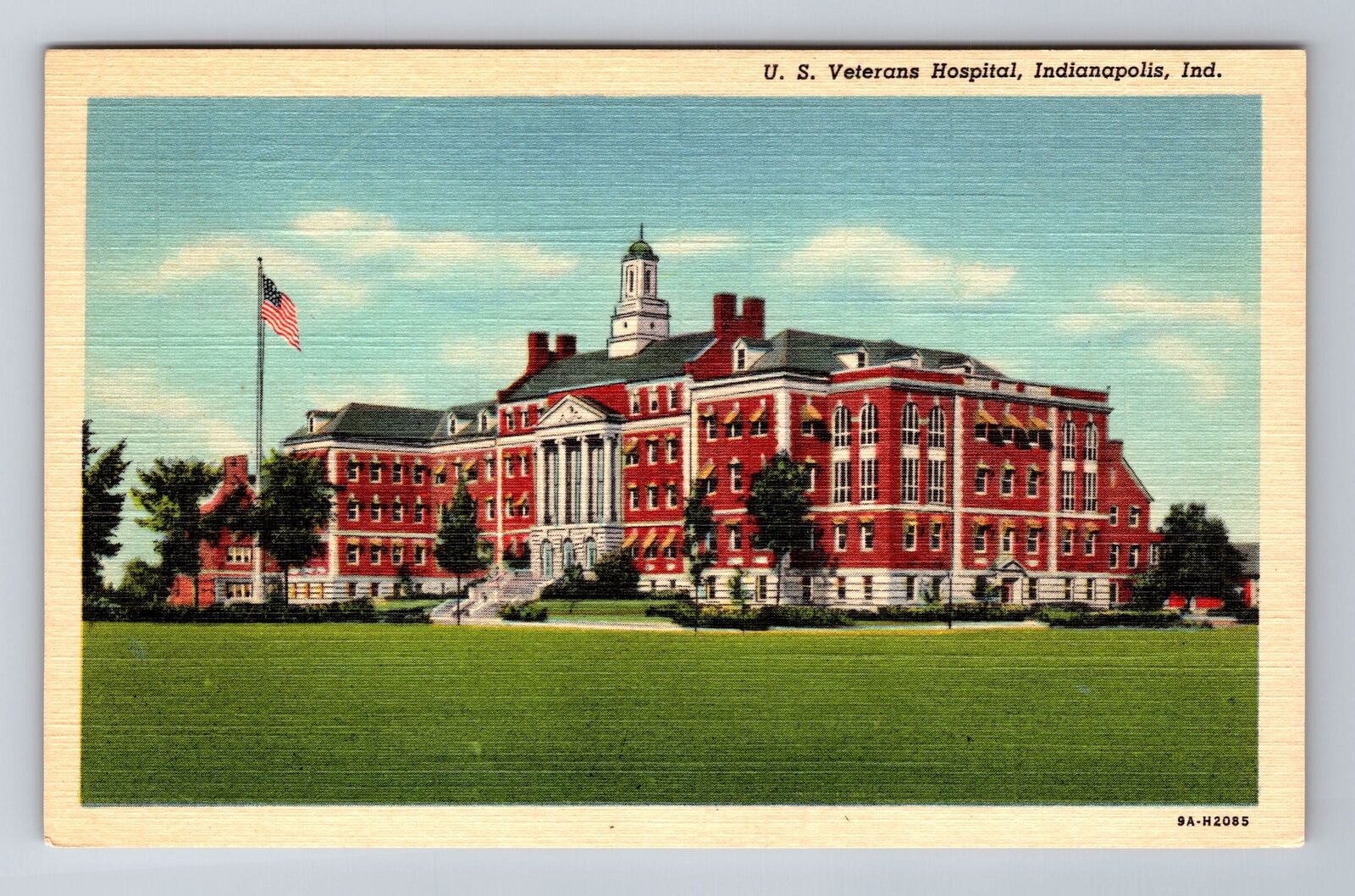 Indianapolis IN-Indiana, U.S Veterans Hospital, Antique Vintage Postcard