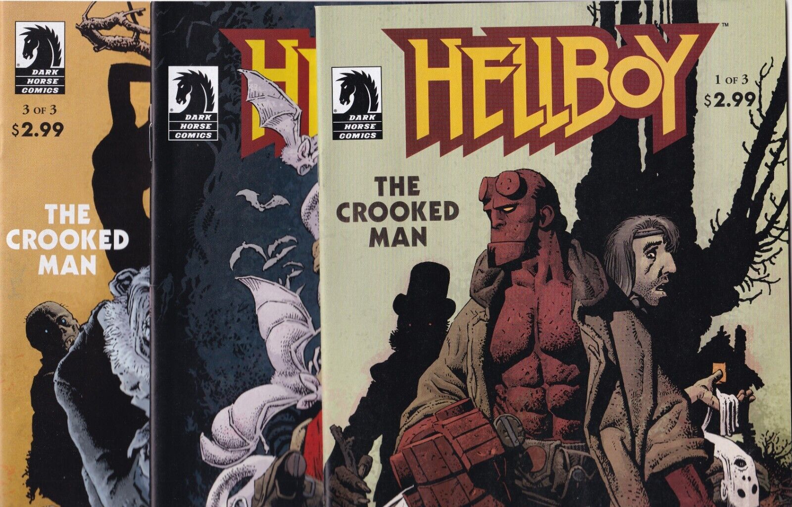Hellboy #1-3 The Crooked Man Complete Run Lot of 3 (Dark Horse Comics, 2008)