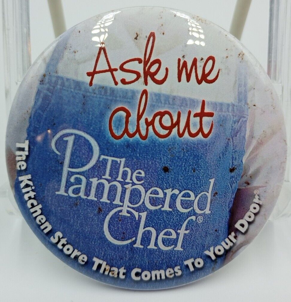 Vintage The Pampered Chef Kitchen Home Parties Advertising Consultant Pinback