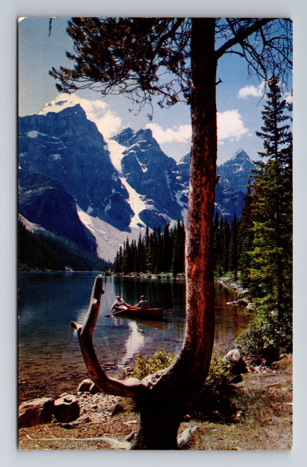 Banff Alberta-Canada, Moraine Lake, Antique, Vintage Souvenir Postcard