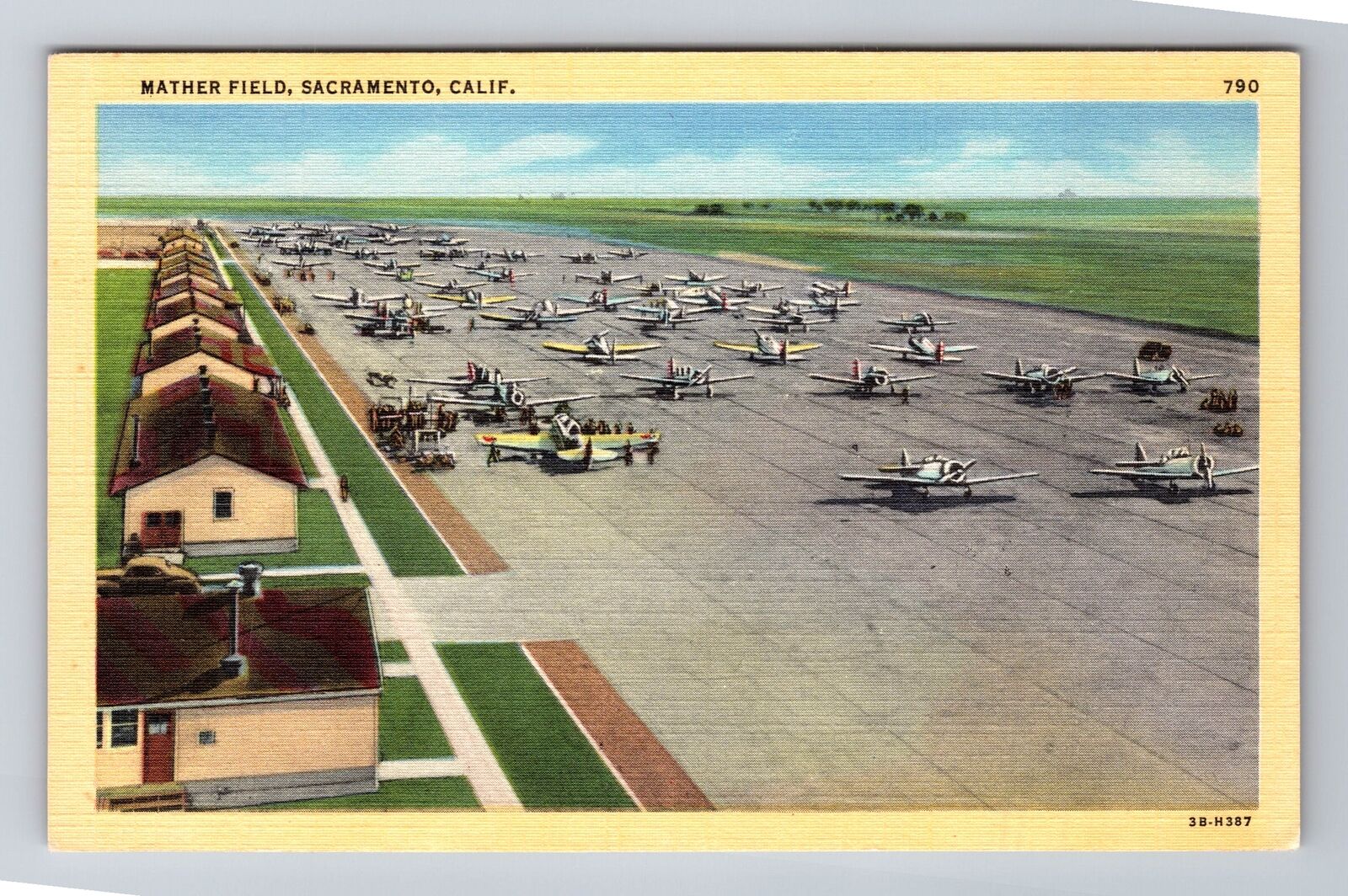Sacramento CA-California, Mather Field, Aircraft, Antique, Vintage Postcard
