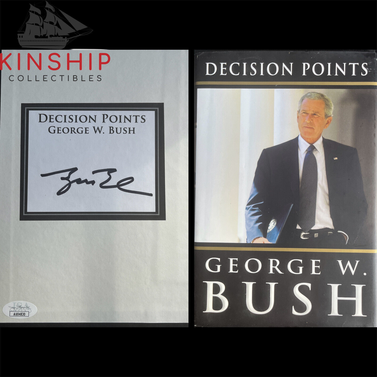 President George W Bush signed Decision Points Book JSA COA Rare Bold Auto E218