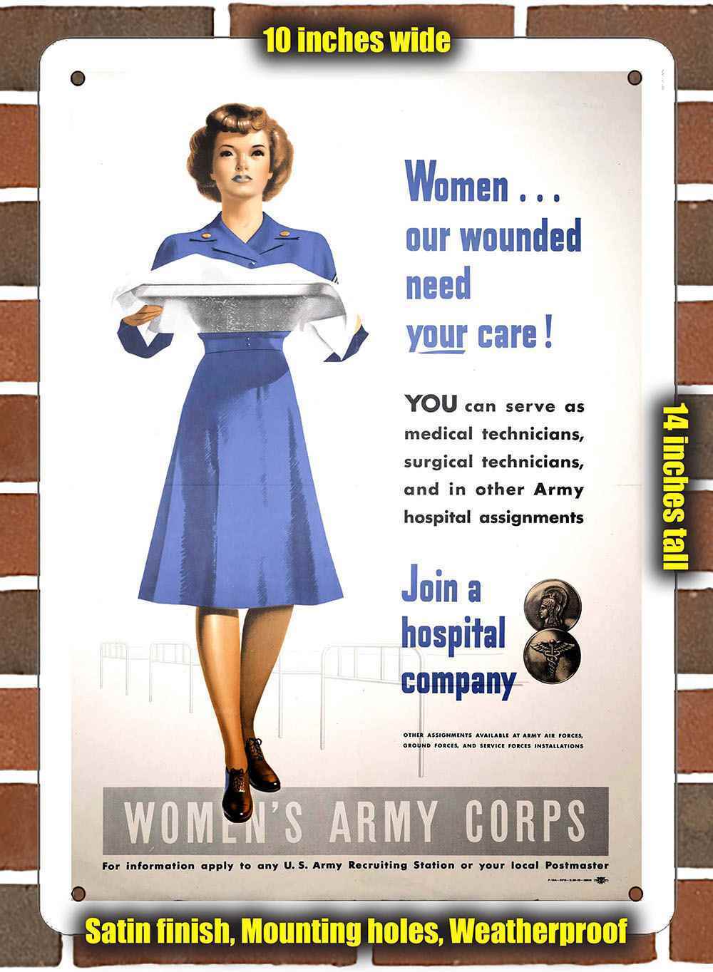 Metal Sign - 1945 Women\'s Army Corps- 10x14 inches