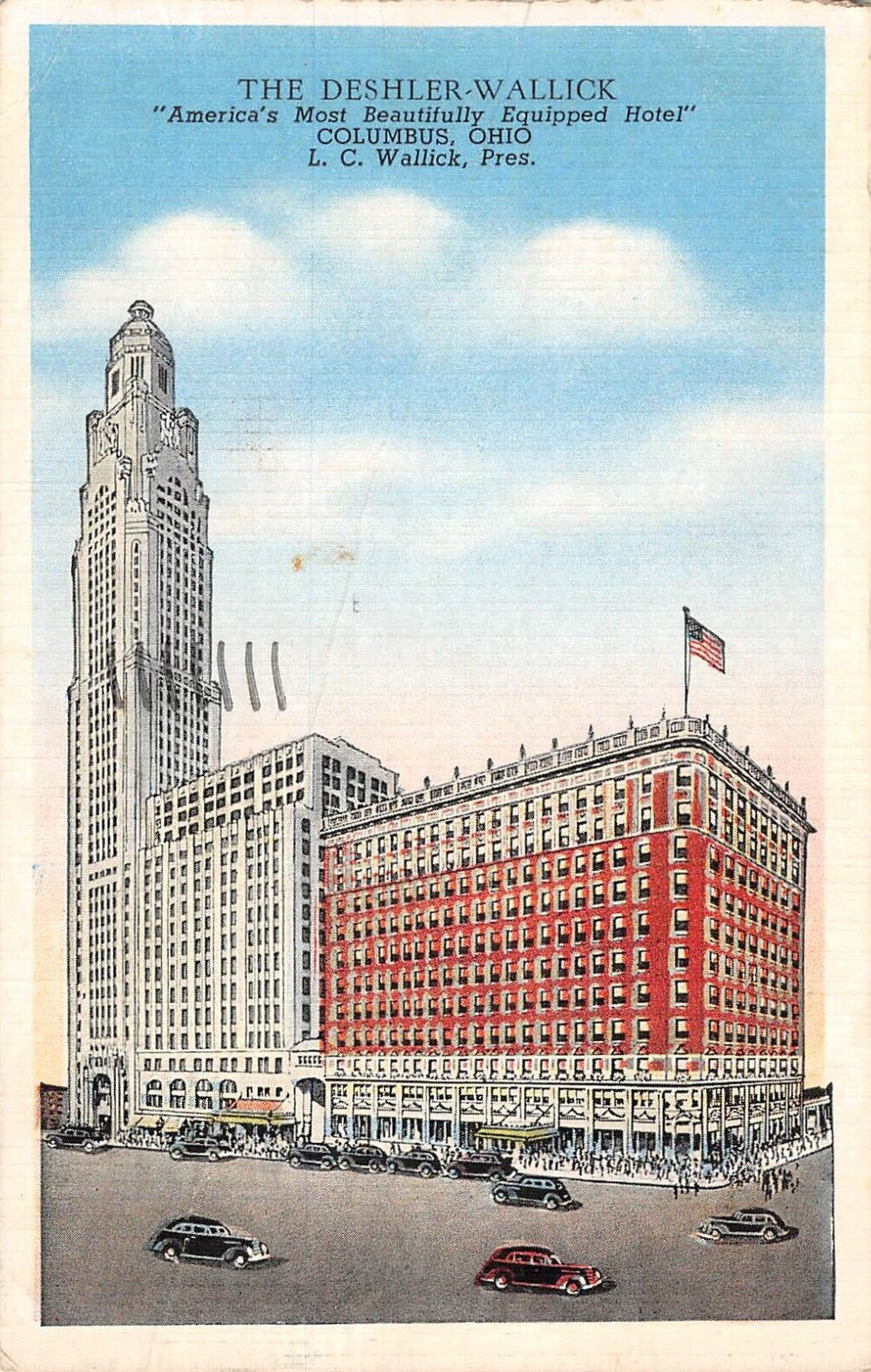 The Deshler-Wallick Hotel, Columbus, OH Jul 13 1946 Posted Postcard
