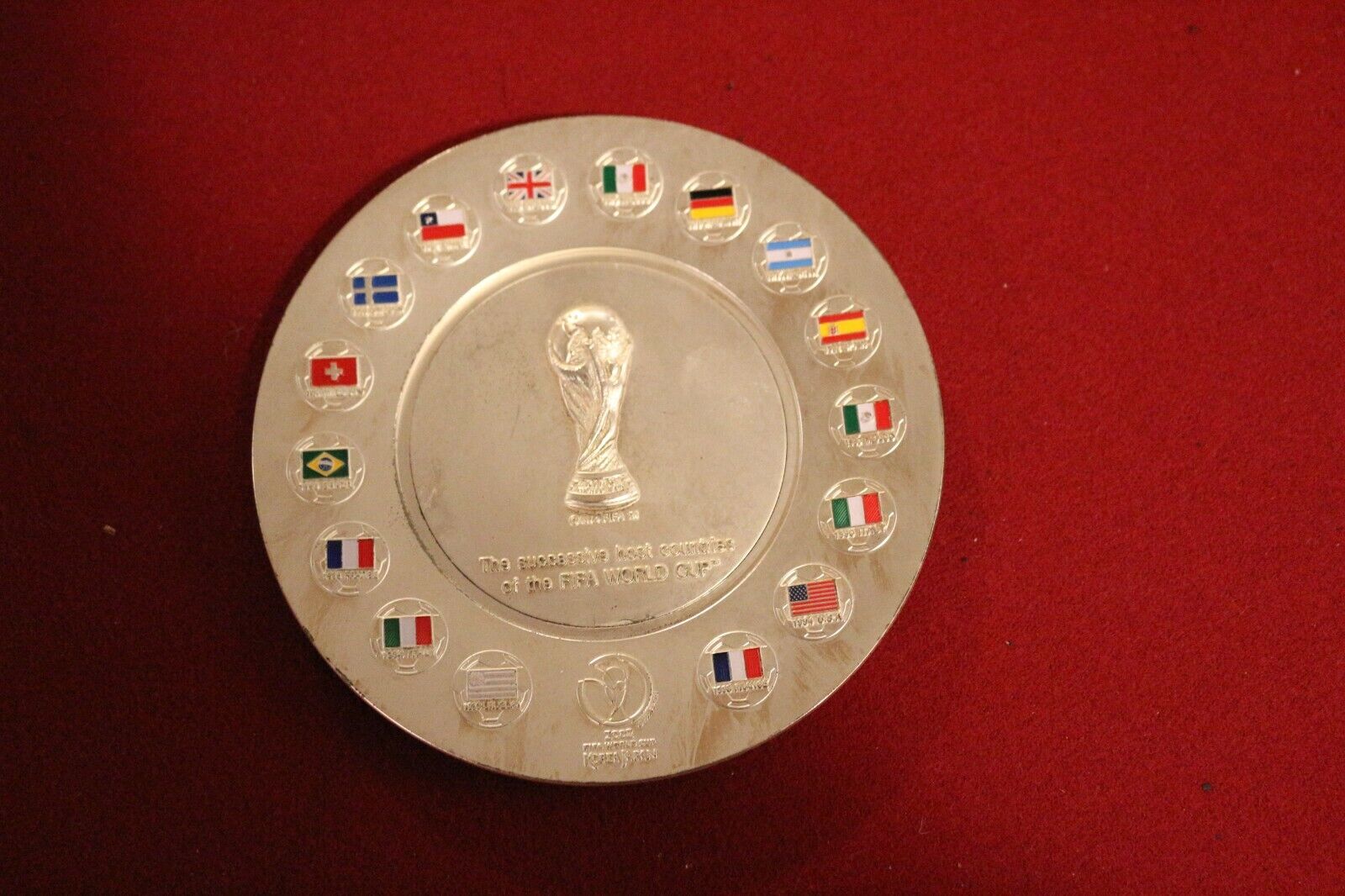 RARE 2002 Korea Japan FIFA World Cup commemoration Plate Dish Football Soccer