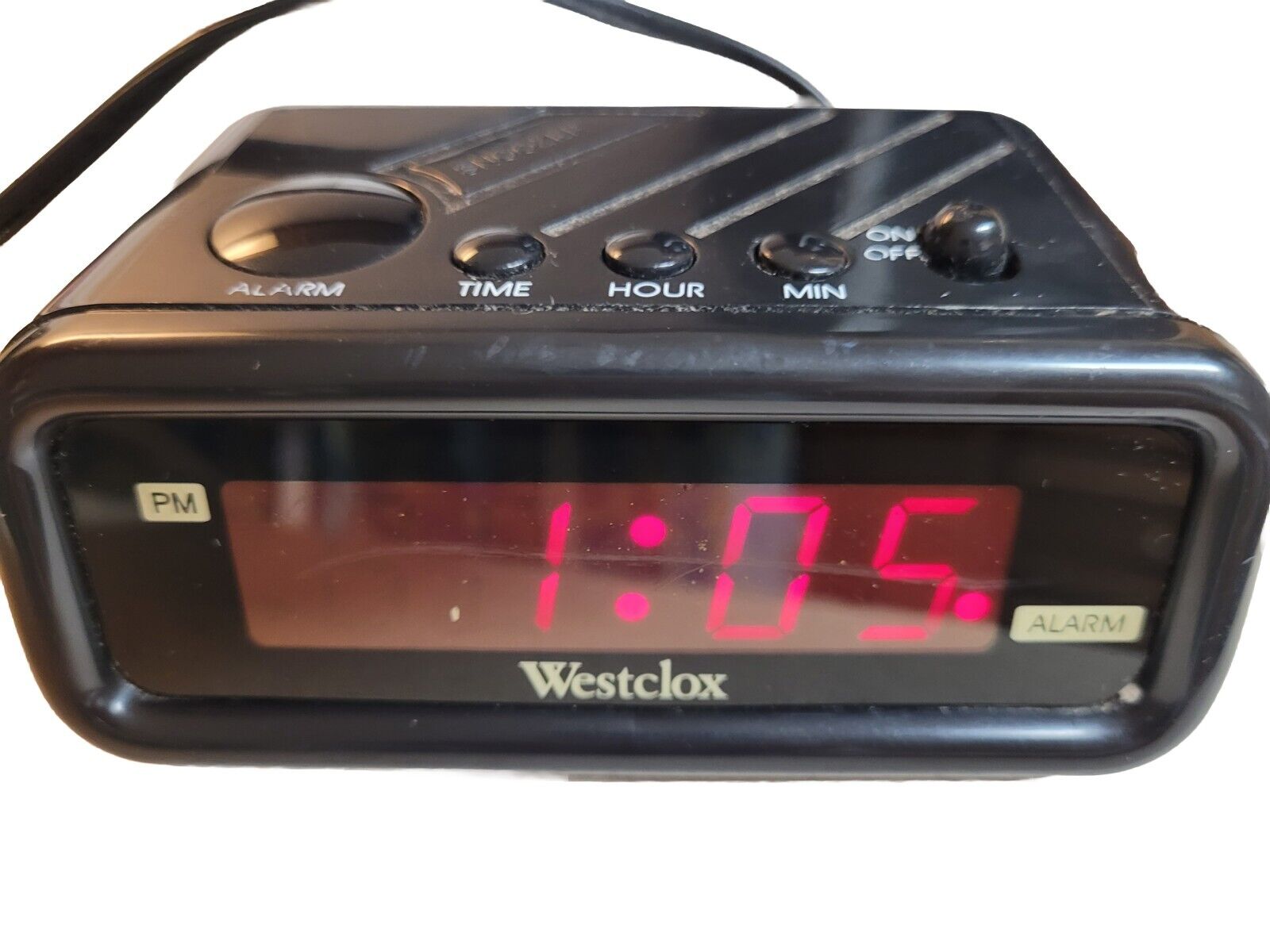 Small Vintage Wextclox electric Alarm  Clock 4.5 In. Black-Model 1146/ Works