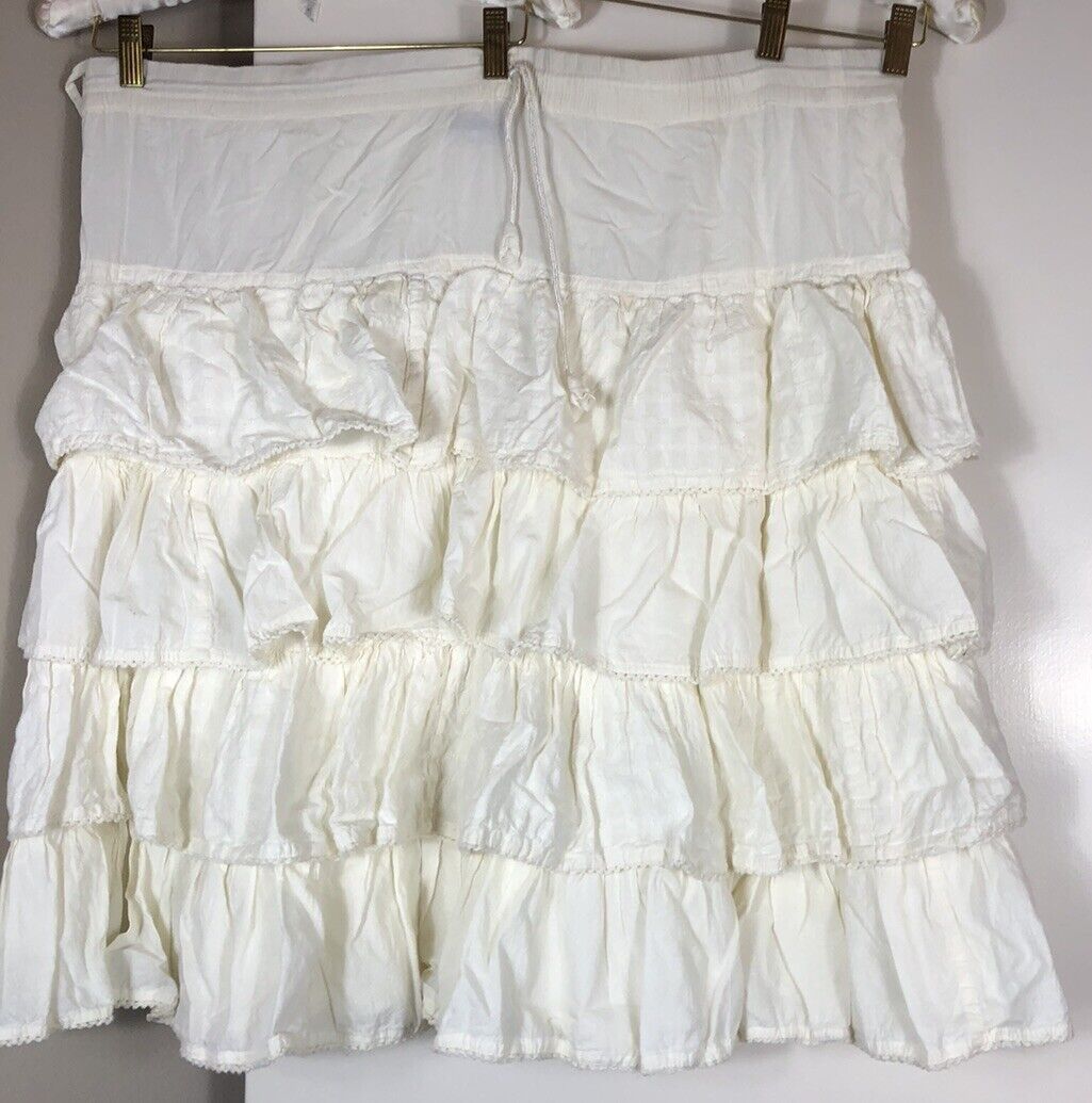 Vtg Free Encounter Skirt/Fabric/Cutter/Project MultiTier Ruffles 100% Cotton