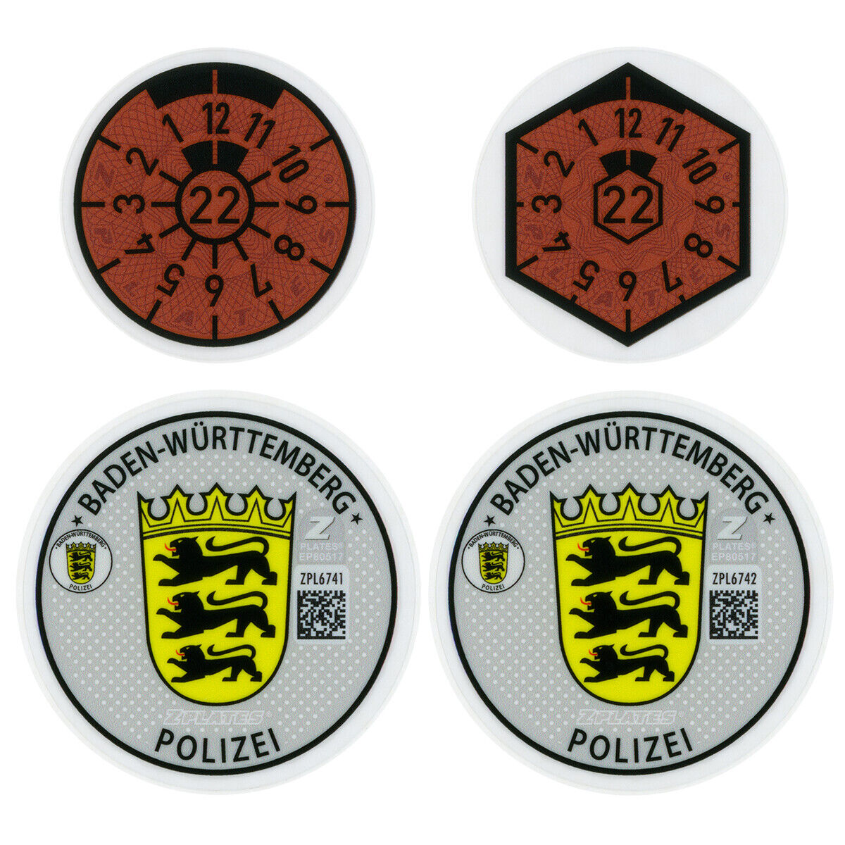 Stuttgart / Baden-Württemberg Police Germany License Plate Complete Sticker Set