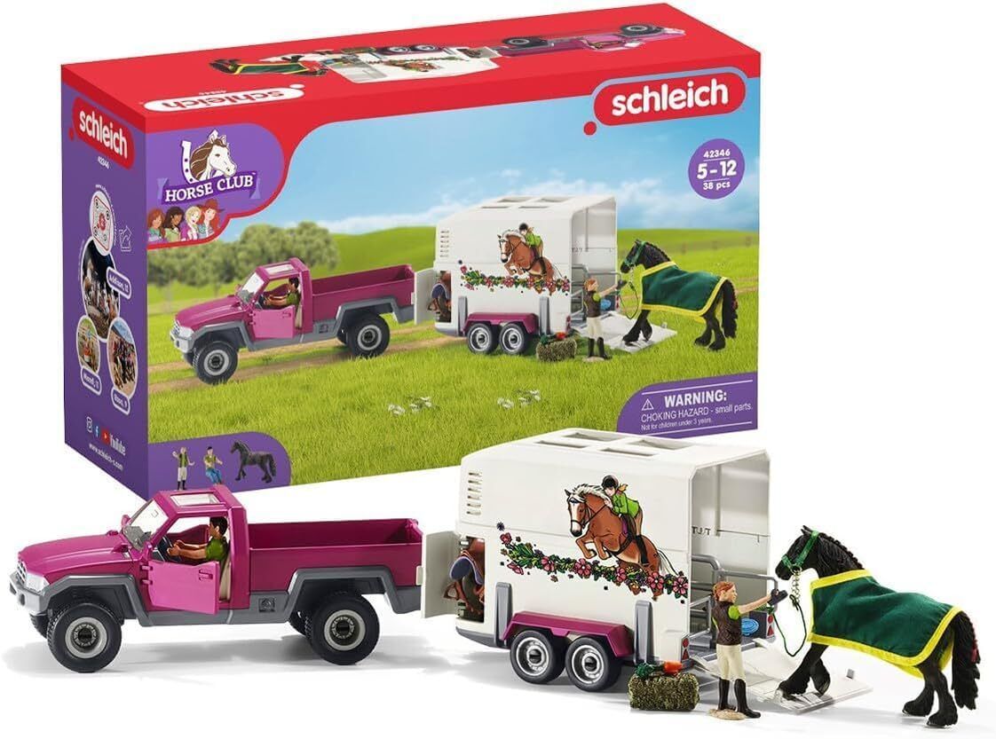 schleich HORSE CLUB — 38-Piece Toy Horse Trailer and Truck Playset with Horse