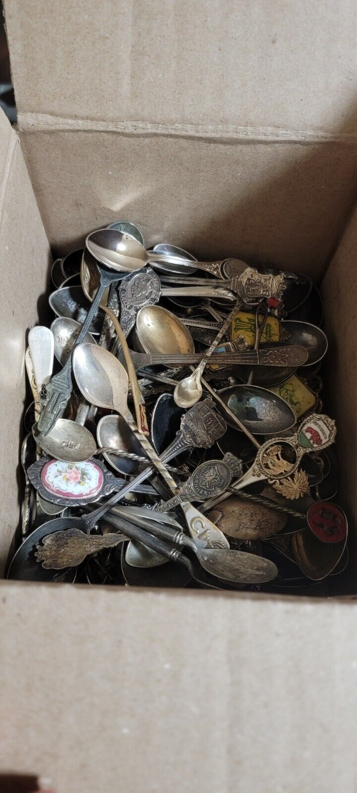 Souvenir Spoons Large Lot 4+Lbs  Silver plated, Stainless, Presidential, Vintage