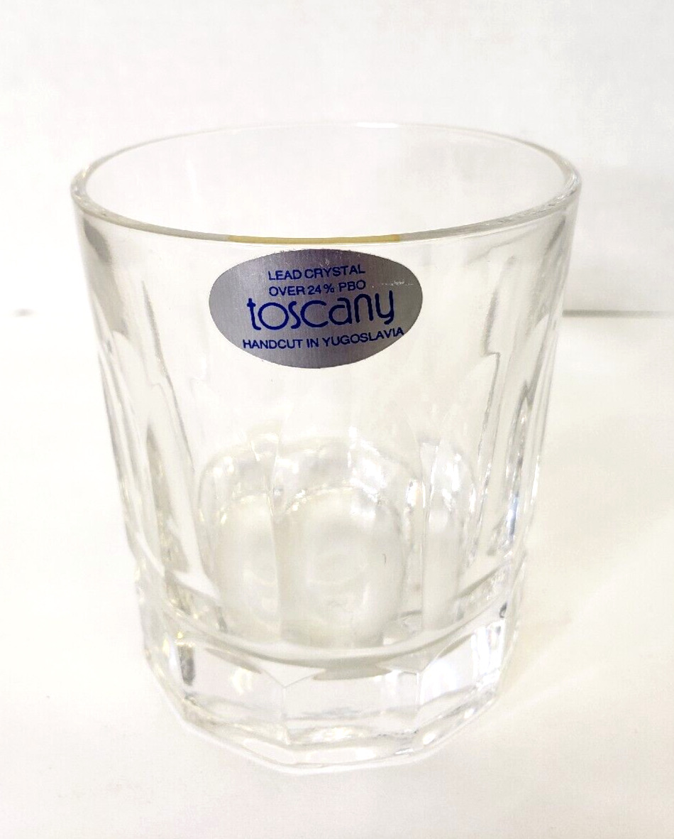 4 Toscany Collection Hand Cut Lead Crystal Old Fashioned Glasses