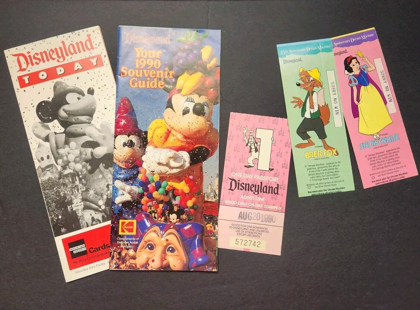 1990 Disneyland 35th Anniversary Lot Passport, 2 Dream Machine , Souvenir Guide
