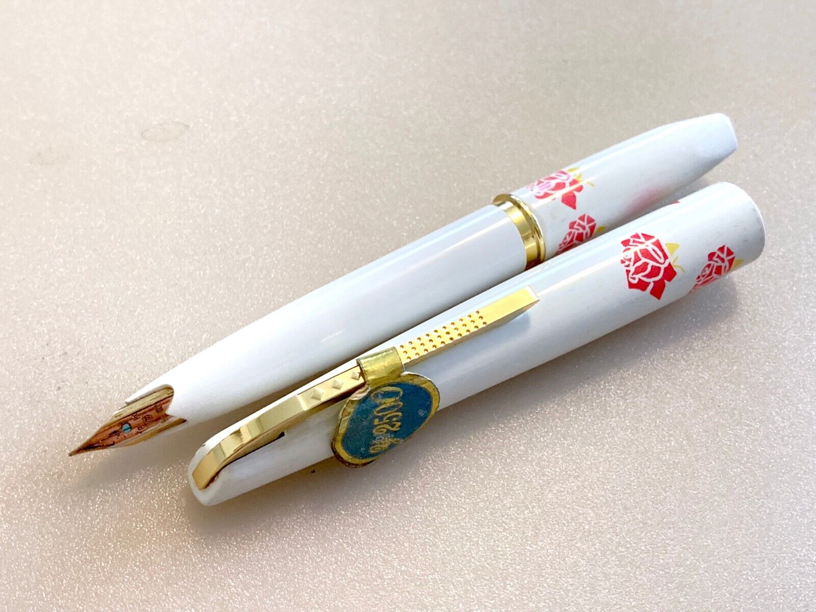 PLATINUM pocket 18K   FS   1970's metal white axis fountain pen  NEW  from JAPAN