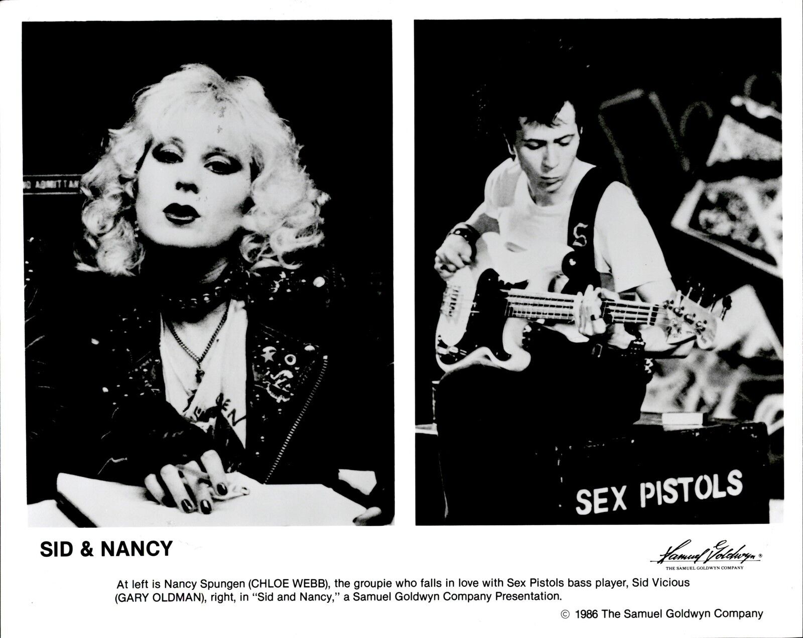 LD301 1986 Original Photo CHLOE WEBB GARY OLDMAN Star in SID & NANCY Sex Pistols