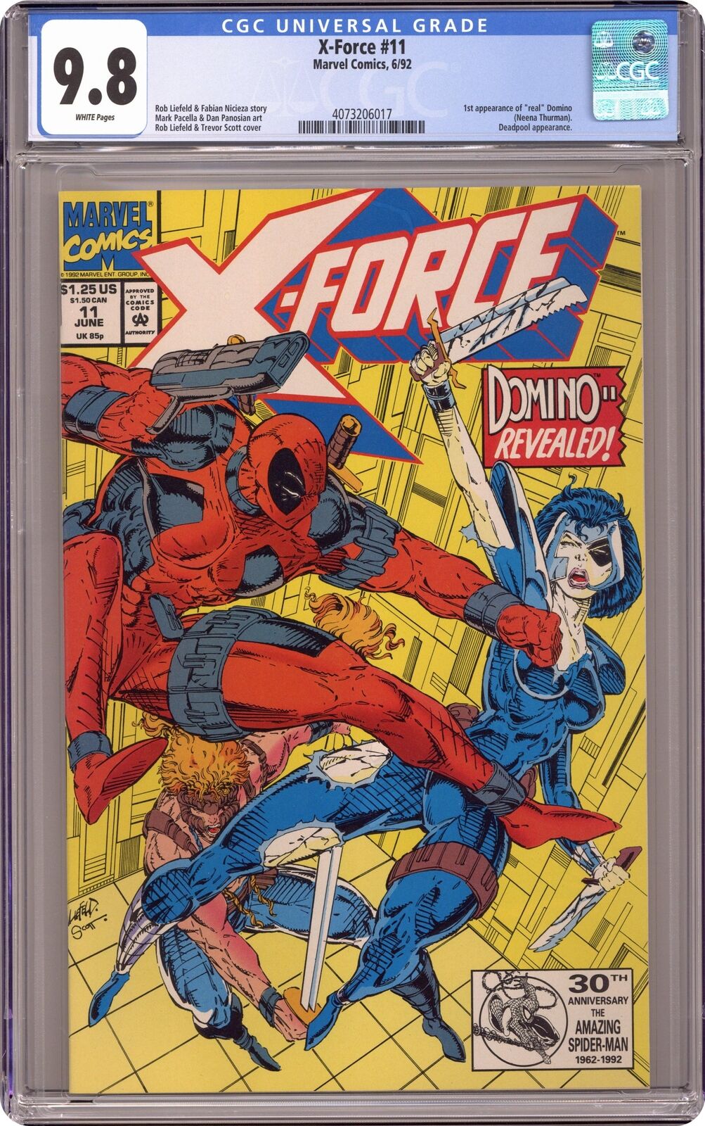 X-Force #11D CGC 9.8 1992 4073206017 1st app. \'real\' Domino