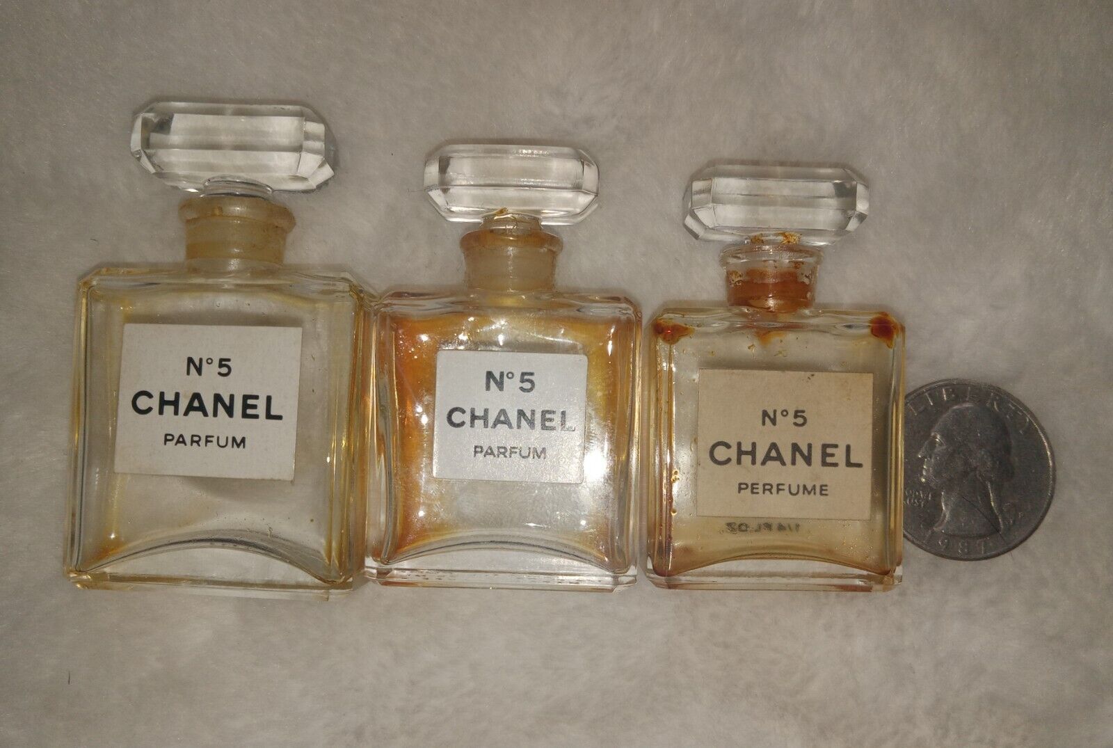 Vintage Empty Mini Chanel Perfume Bottle Lot