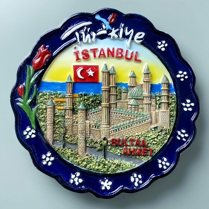 Turkey Istanbul Tourist Gift Souvenir 3D Resin Refrigerator Fridge Magnet Round