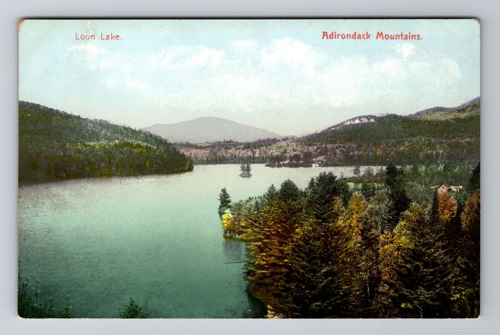 Loon Lake NY-New York, Adirondack Mountains, Antique Vintage Souvenir Postcard