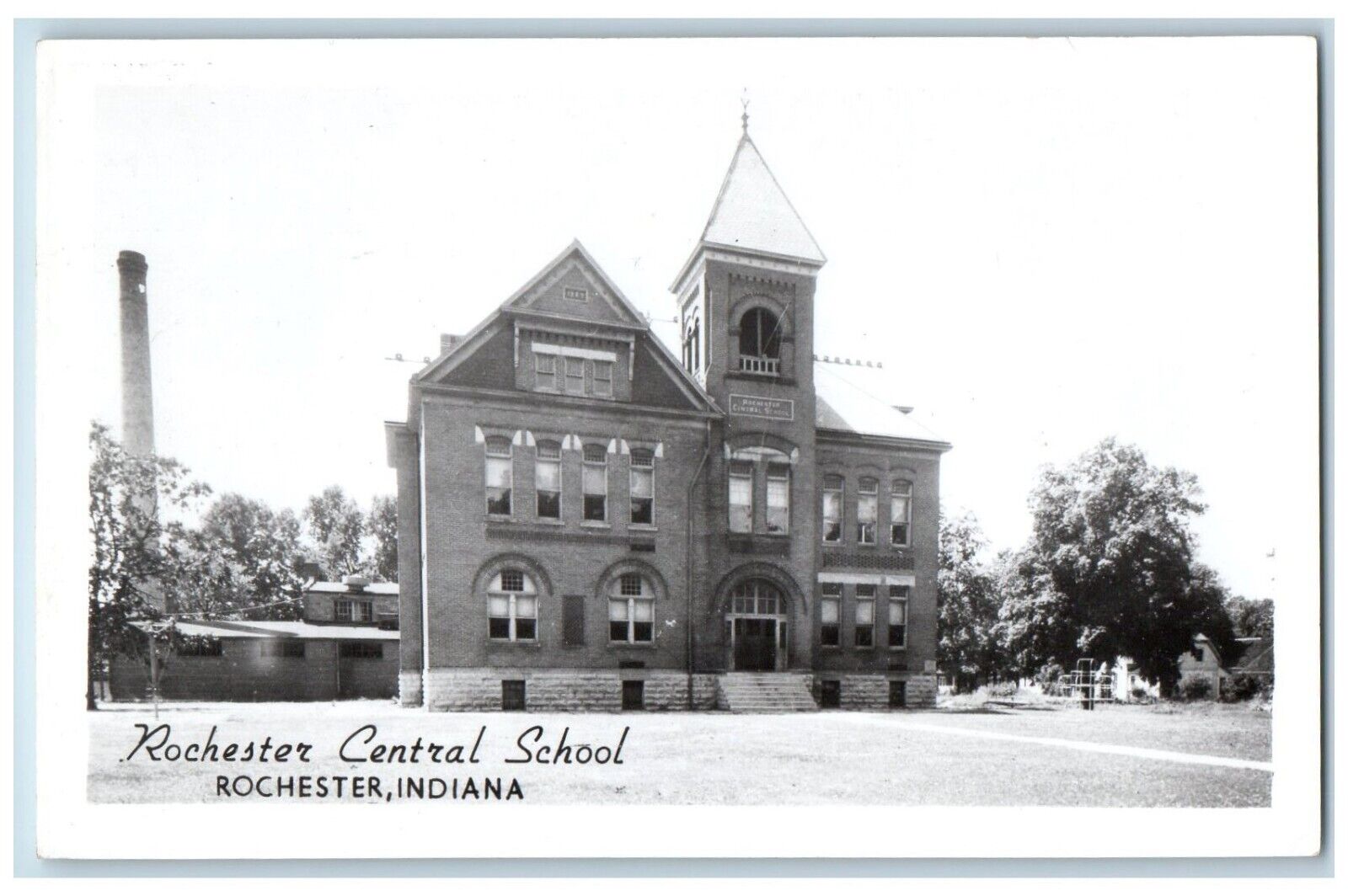 Rochester Indiana IN Postcard RPPC Photo Rochester Central School c1930\'s
