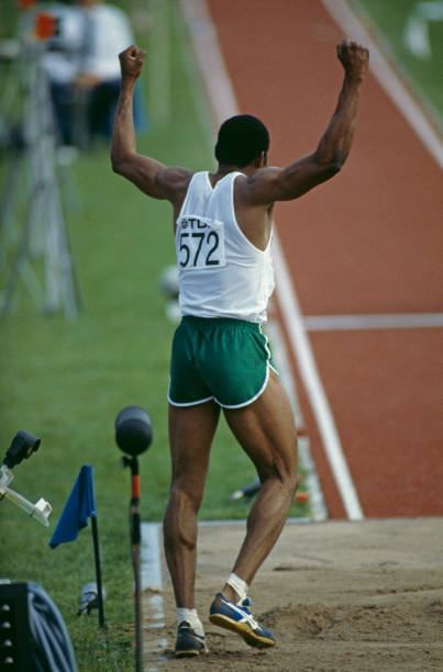 Nigerian Triple Jumper Ajayi Agbebaku Competing 1 Athletics 1983 W/C Photo