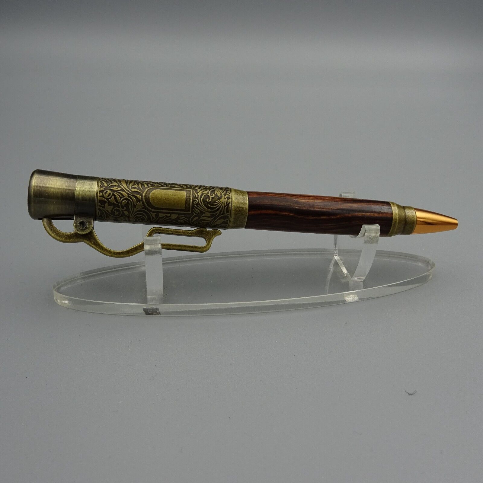 LEVER ACTION RIFLE PEN with DESERT IRONWOOD BARREL and ANTIQUE BRASS TRIM