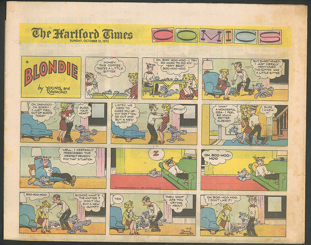 Blondie Flash Gordon Hartford Times Comics 10/12/75