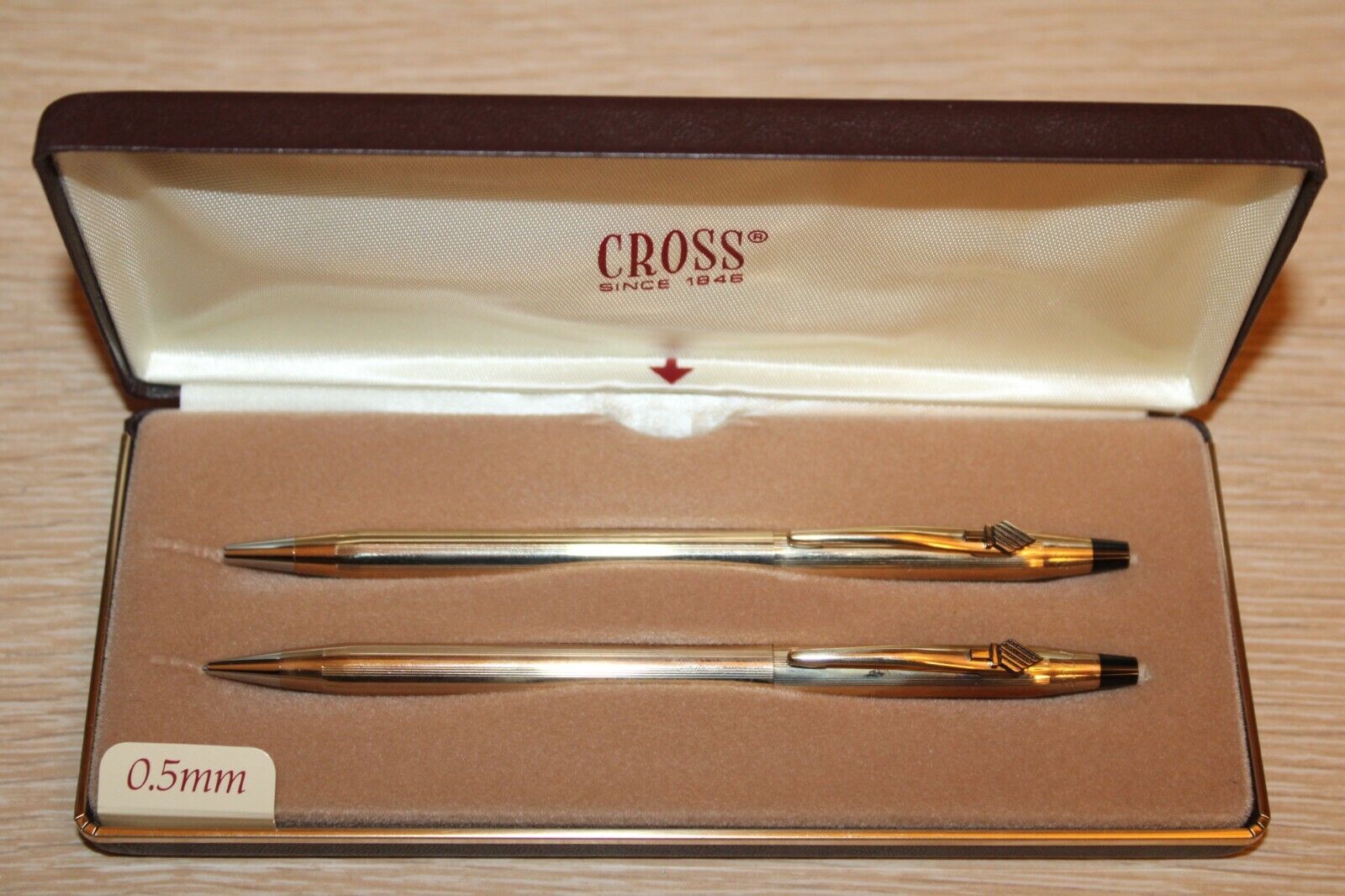 CROSS 10K Gold Filled Classic Century Ballpoint Pen Pencil SET Vintage READ