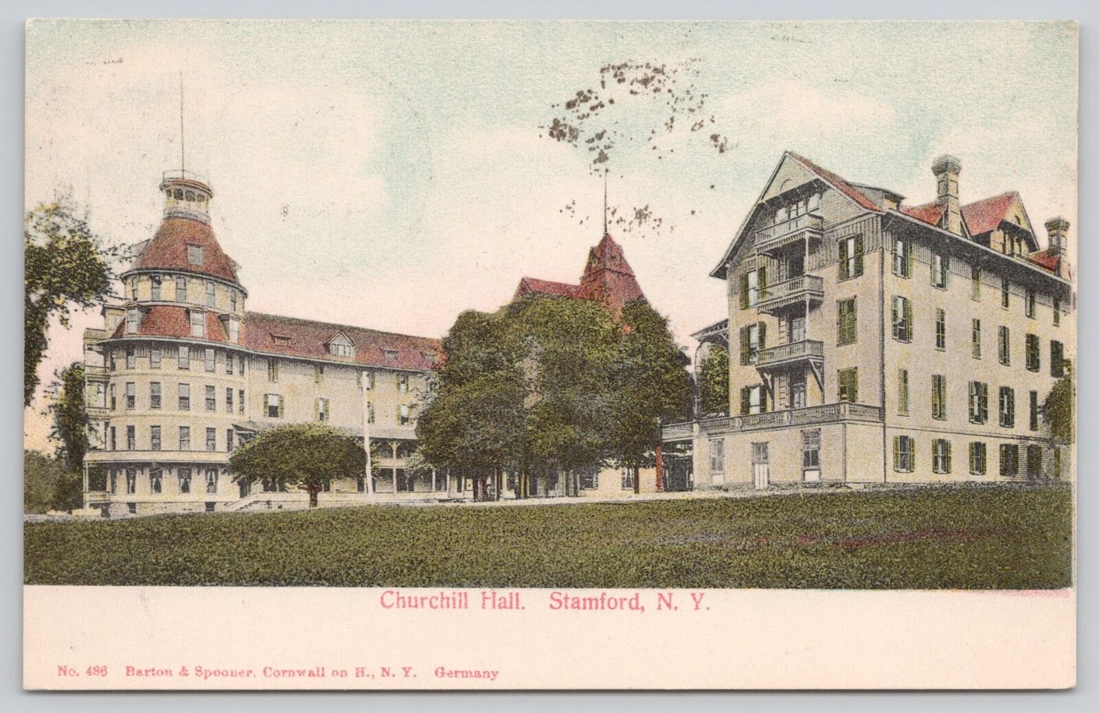 Postcard Churchill Hall Stamford New York ca.1906