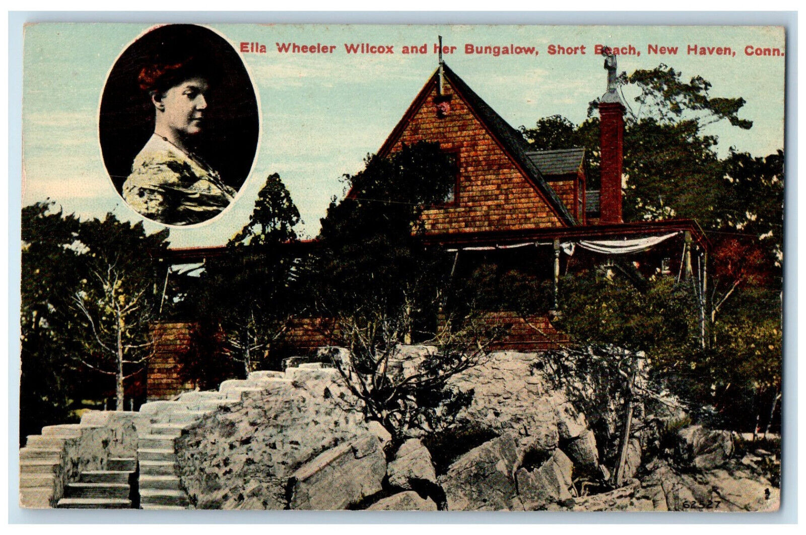 1913 Ella Wheeler Wilcox and Her Bungalow New Haven Connecticut CT Postcard