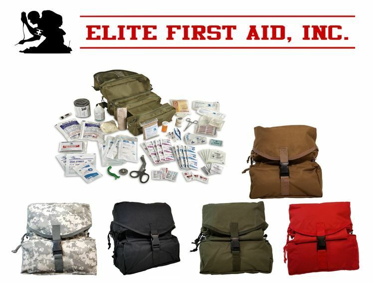 Elite First Aid M3 Trifold IFAK EMT CLS Medic Bag Medical KIT w Supplies BLACK
