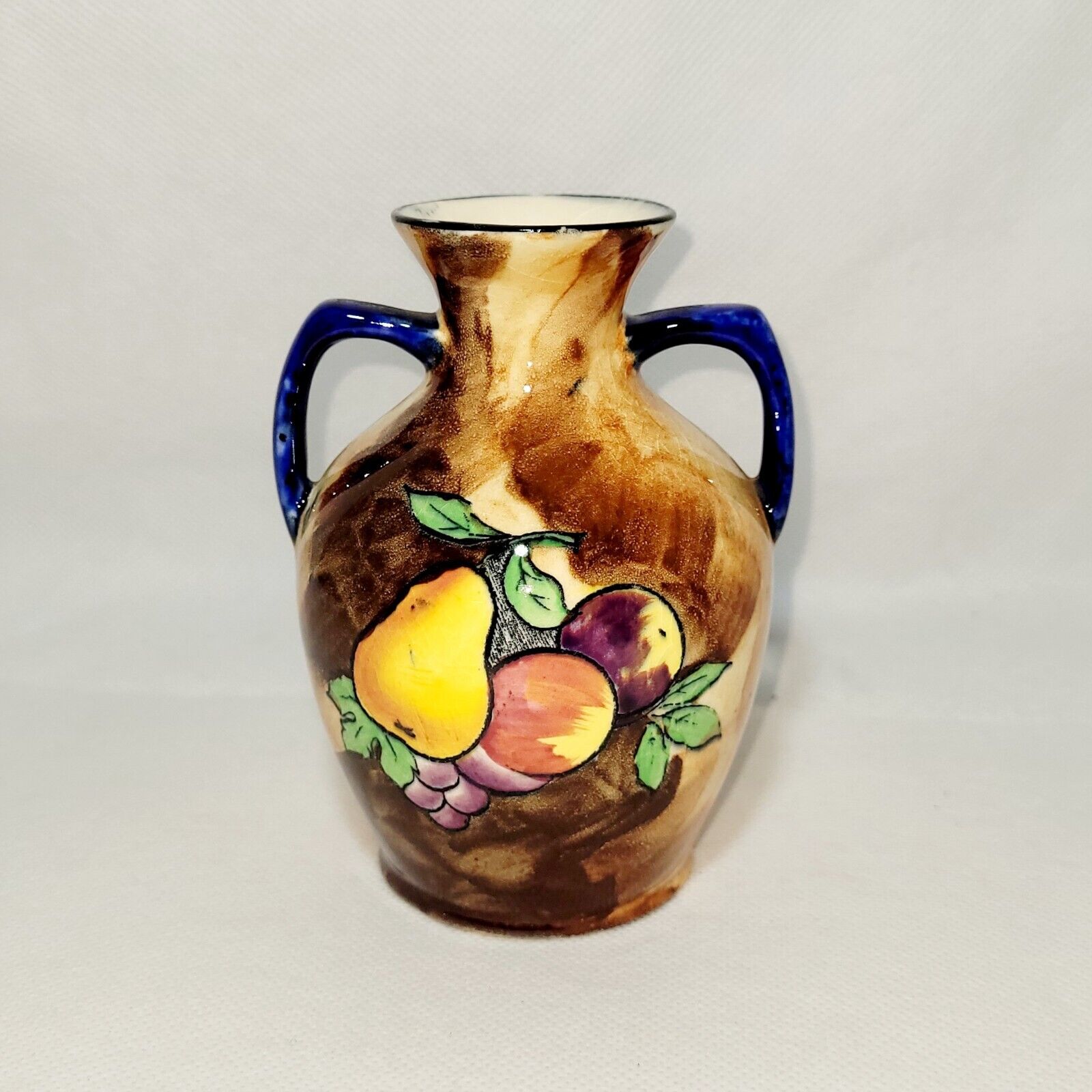Hand Painted Luscious H & K Tunstall Viola Pattern Twin Handled Signed Vase