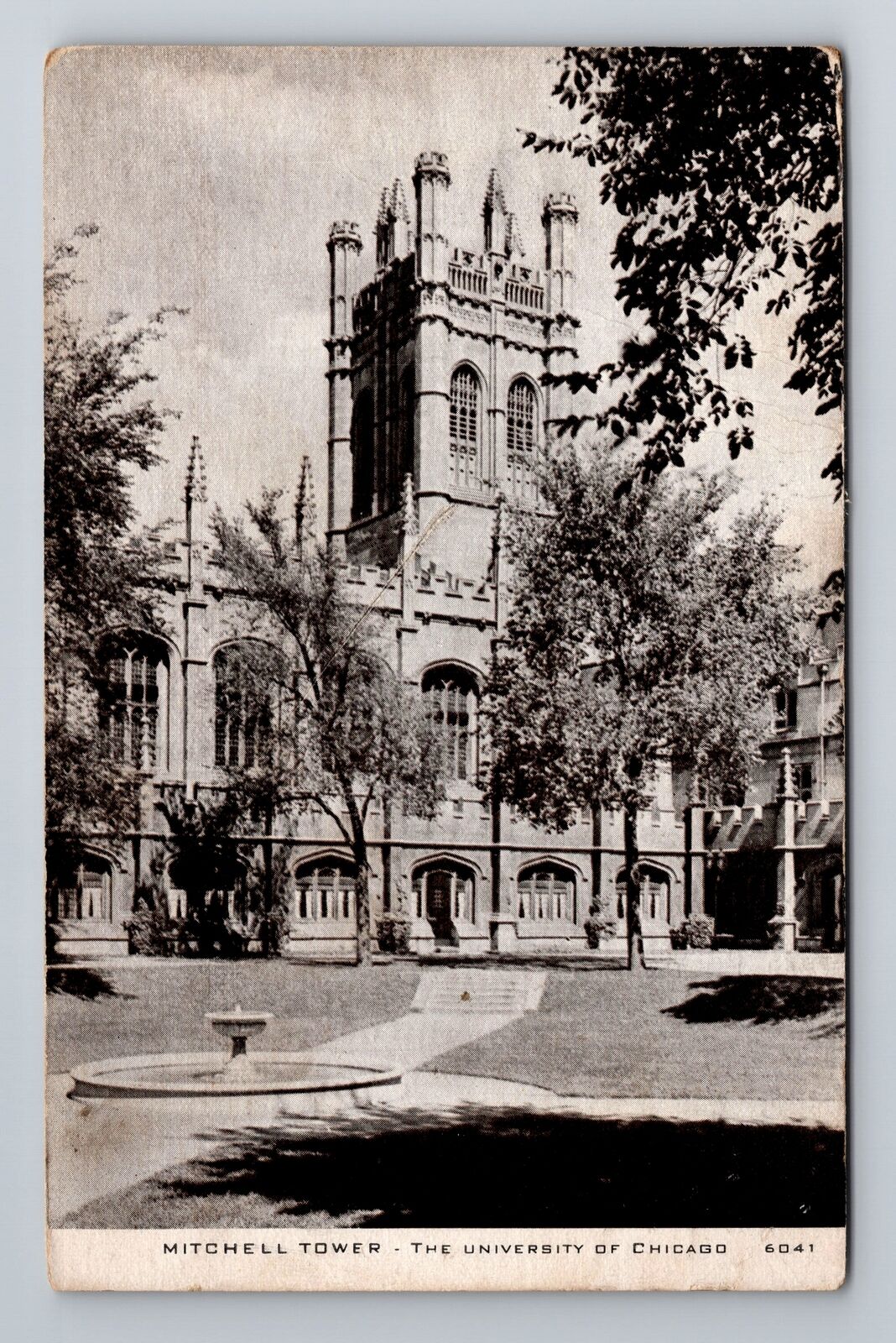 Chicago IL-Illinois, Mitchell Tower, University, Antique, Vintage Postcard