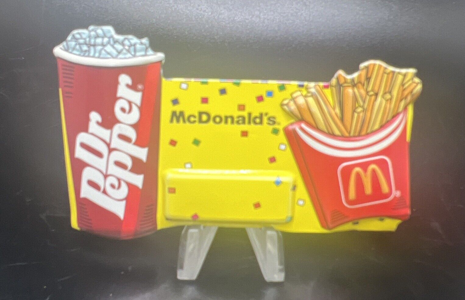 Vintage McDonald\'s Dr. Pepper Name Tag Pinback Employee Advertising Fries Pin