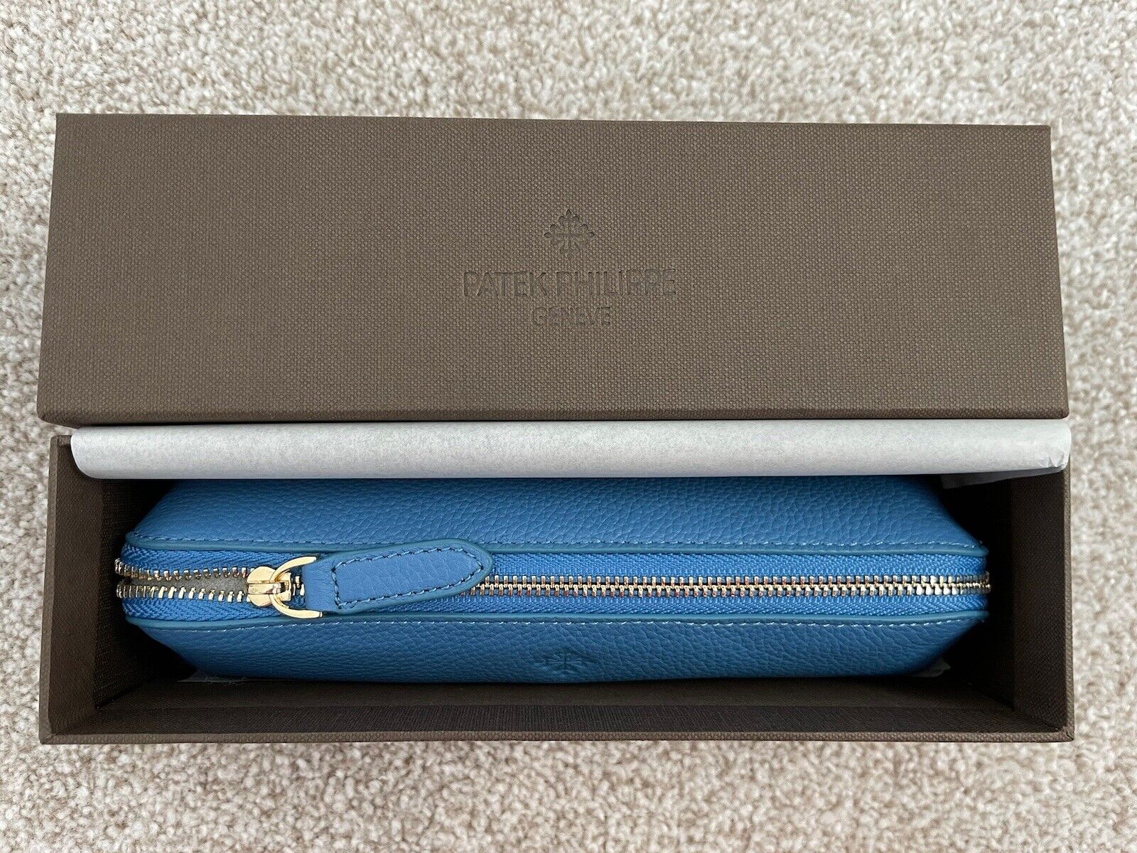 Genuine Patek Philippe Pen Case Azure  Blue Accessory Case Novelty Box Included