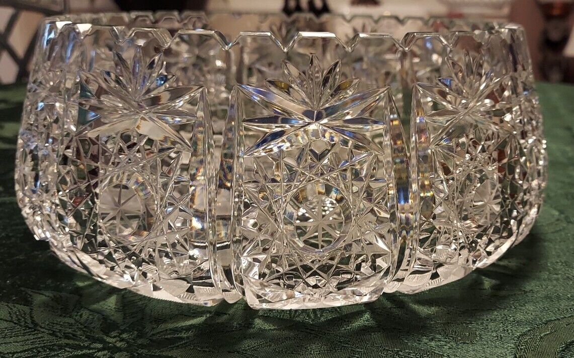 Vintage German Leaded Cut Crystal Decorative Bowl - Gorgeous Large 12\