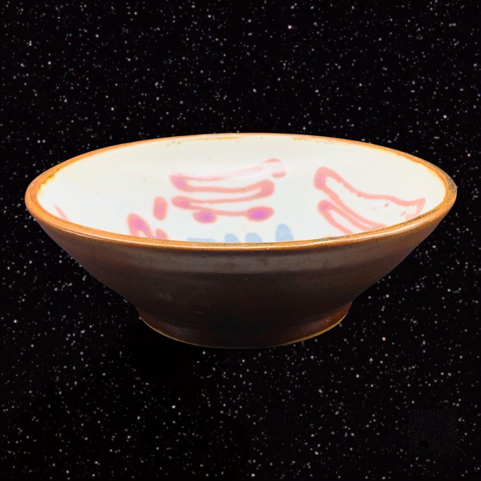 Vintage Studio Art Pottery Serving Bowl Signed Debbie C 1990 2.75”T 8”W